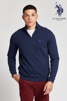 U.S. Polo Assn. Mens Navy Blazer Estate Blue DHM 1/4 Zip Funnel Neck Sweatshirt (C37024) | 42 €