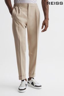 Reiss Stone Shield Cropped Drawstring Trousers (C37293) | SGD 380