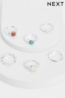 Silver Tone Mixed Ring Pack (C37327) | €7