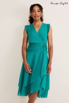 Phase Eight Blue Cressinda Ruched Dress (C37334) | €178