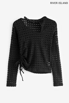 River Island Crochet Black  Top (C37356) | 47 €