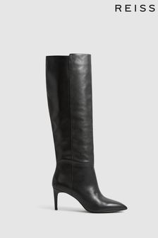 Reiss Black Celia Pull On Knee High Boots (C37653) | 548 €