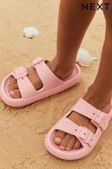 Blush Pink Chunky Double Strap Sandals (C37724) | $20 - $26