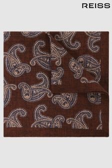 Reiss Brown Water Paisley Print Pocket Square (C37777) | $53