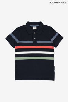 Polarn O. Pyret Blue Organic Striped Polo Shirt (C37782) | 27 € - 32 €