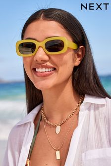 Lime Green Polarized Rectangle Sunglasses (C37791) | €15
