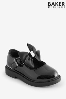 Baker by Ted Baker Girls Back to School Mary Jane Black Shoes with Bow