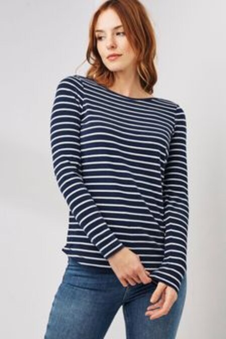 FatFace Blue Organic Cotton Breton T-Shirt (C37883) | kr389