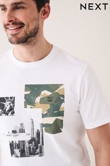 White Camo Print T-Shirt (C37919) | $32