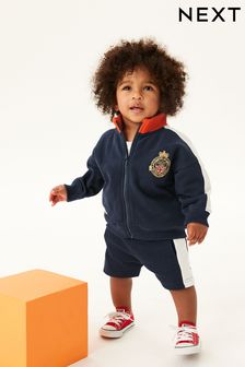 Navy Zip Through Rugby and Short Set (3mths-7yrs) (C38028) | €18 - €22