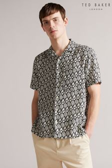 Ted Baker Toni Black Short Sleeve Coral Print Shirt (C38042) | OMR44