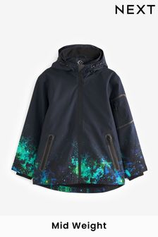 Navy Blue Print Waterproof Fleece Lined Coat (3-16yrs) (C38176) | €30 - €38