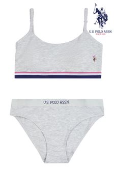 U.S. Polo Assn. Womens Grey Bra and Briefs 2 Piece Set (C38297) | €18.50