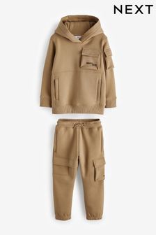 Tan Brown Set Utility Hoodie And Joggers (3-16yrs) (C38342) | TRY 920 - TRY 1.150