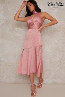 Chi Chi London Pink Ashlyn Dress (C38363) | AED416