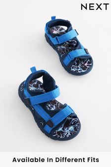 Cobalt Blue Wide Fit (G) Lightweight Touch Fastening Adjustable Strap Trekker Sandals (C38447) | €28 - €31
