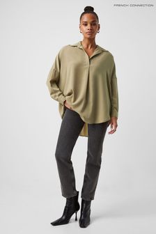 French Connection Oversized Crepe Light Green Popover Shirt (C38636) | 1,620 UAH