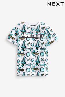  Minecraft ソード ホワイト - ゲーミング ライセンス Tシャツ (3～16 歳)  (C38652) | ￥2,370 - ￥3,150