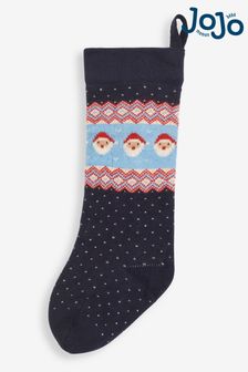JoJo Maman Bébé Blue Father Christmas Knitted Stocking (C38755) | BGN 53