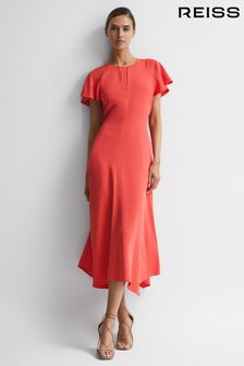 Reiss Coral Eleni Cap Sleeve Maxi Dress (C38763) | €347