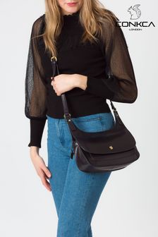 Conkca Ellipse Leather Cross-Body Bag (C38768) | HK$607