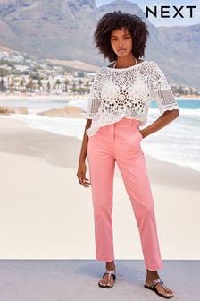 Pink Casual Chino Cotton Taper Trousers (C38813) | €14