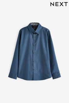 Indigo Blue Long Sleeve Smart Trimmed Shirt (3-16yrs) (C38920) | €11 - €15