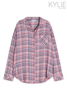 Roza karirasta srajca z zavezovanjem spredaj Kylie Teens (C39028) | €10