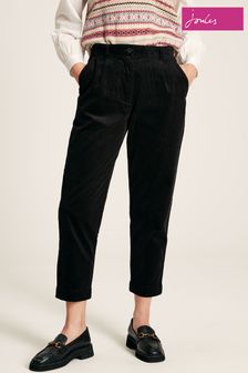 Joules Calla Black Cord Tapered Leg Trousers (C39195) | €71.95