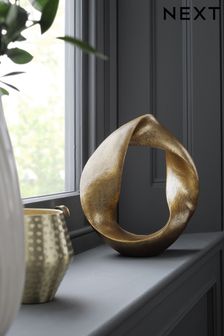 Gold Abstract Loop Sculpture (C39244) | $33