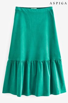 Aspiga Green Sylvia Organic Corduroy Midi Skirt (C39367) | €185