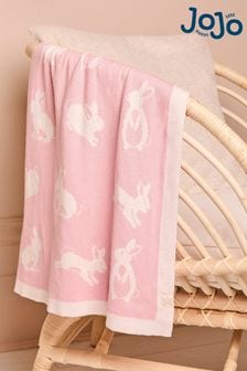 JoJo Maman Bébé Pink Bunny Knit Shawl (C39397) | SGD 50