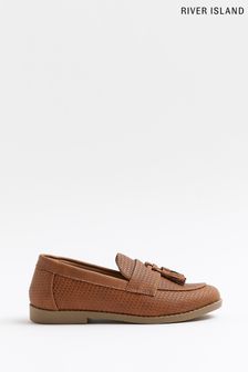 River Island Boys Brown Embossed Loafers (C39405) | 32 €