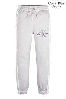 Серые спортивные брюки для мальчиков с монограммой Calvin Klein (C39552) | €51
