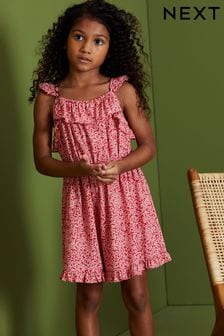 Red Ditsy Frill Playsuit (3-16yrs) (C39689) | €8 - €11