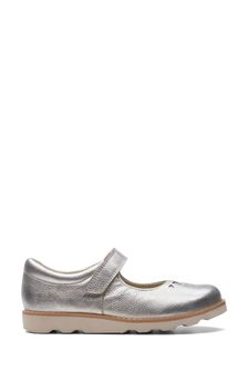 Clarks Silver Kids Multi Fit Crown Mary Jane Shoes (C39723) | €26