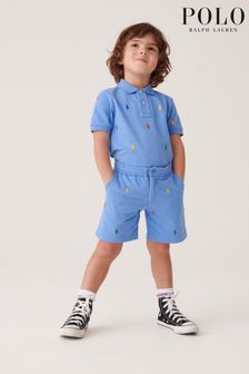 Polo Ralph Lauren jongensshort in blauw met logo (C39871) | €60 - €68