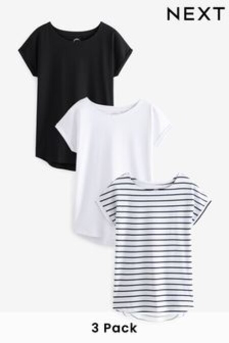 Multi Cap Sleeve T-Shirts 3 Pack (C39960) | €23