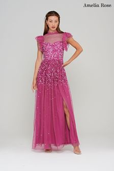 Amelia Rose Pink Embellished Maxi Dress (C39969) | 222 €