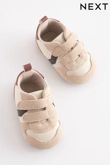 Stone Natural Touch Fastening  Baby Pram Trainers (0-24mths) (C40089) | €8 - €9