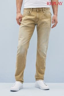 Песочный - темно-синие узкие джинсы Replay Anbass (C40109) | €109
