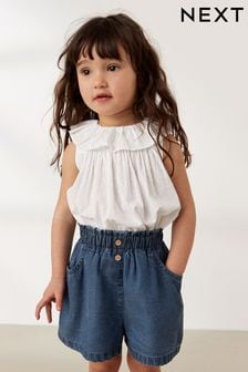 Denim Dark Wash Button Shorts (3mths-7yrs) (C40170) | $15 - $18