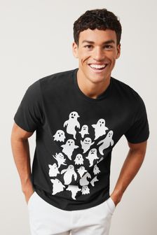 Black Ghosts Halloween T-Shirt (C40209) | €21