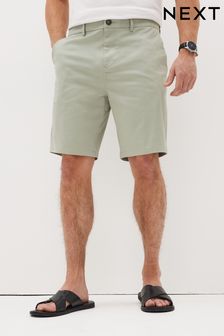 Light Green Straight Stretch Chino Shorts (C40304) | €6