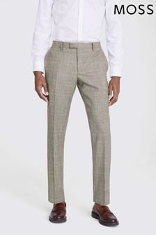 MOSS Tailored Fit Neutral Check Suit