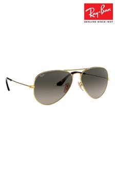 Золотистые стекла с серым градиентом - Солнцезащитные очки-авиаторы Ray-ban (C40370) | €217