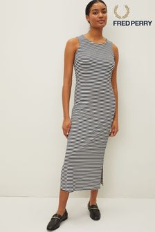 Fred Perry White Striped Dress (C40397) | €79