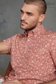 Mallow Madder Red Slim Fit Short Sleeve Morris & Co. Shirt (C40536) | KRW67,200