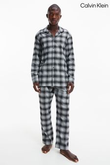 Calvin Klein Pyjamahemd aus Flanell, Schwarz (C40885) | 40 €