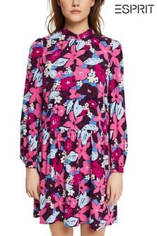 Esprit Blue LENZING™ ECOVERO™ Floral Print Shirt Dress (C40921) | €77